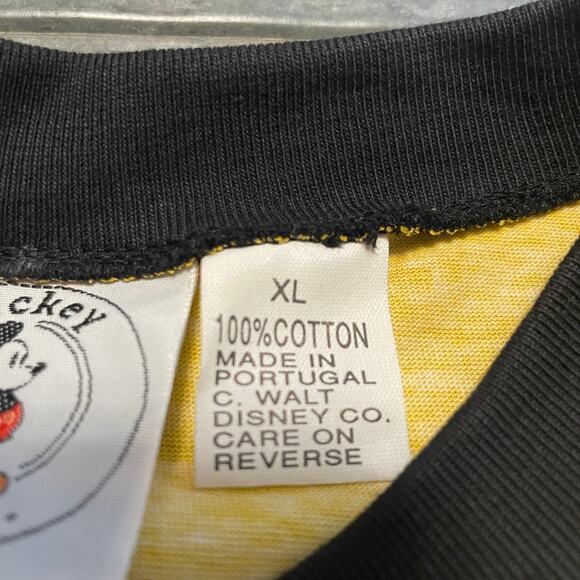 NWT NOS Vintage GOOFY Walt Disney Mickey Co Tee Shirt Mens XL Cotton Yellow 90s - Picture 8 of 13